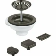 Сливной гарнитур GROHE для кухонной мойки с 1 чашей, темный графит, матовый (40996AL0)