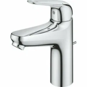 Смеситель для раковины GROHE Euroeco с донным клапаном, размер M, хром (24265001) Смеситель для раковины GROHE Euroeco с донным клапаном, размер M, хром (24265001)