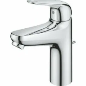 Смеситель для раковины GROHE Euroeco, с донным клапанном, размер M, хром (24268001) Смеситель для раковины GROHE Euroeco, с донным клапанном, размер M, хром (24268001)