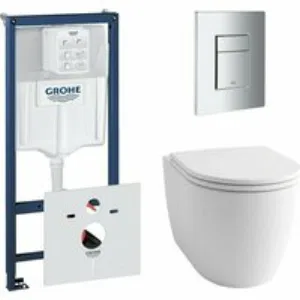 Комплект инсталляции GROHE Rapid SL 38775001 с унитазом GROHE Clova Ceramic Oval и сиденьем с микролифтом (NW0663) Комплект инсталляции GROHE Rapid SL 38775001 с унитазом GROHE Clova Ceramic Oval и сиденьем с микролифтом (NW0663)