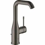 Смеситель для раковины GROHE Essence с донным клапаном, L-Size, темный графит глянец (32628A01)
