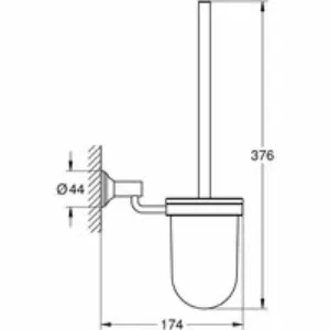 Туалетный ёршик GROHE Essentials Authentic с держателем, хром/белый (40658001) Туалетный ёршик GROHE Essentials Authentic с держателем, хром/белый (40658001)