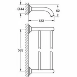 Двойной держатель для полотенца GROHE Essentials Authentic, хром (40654001) Двойной держатель для полотенца GROHE Essentials Authentic, хром (40654001)
