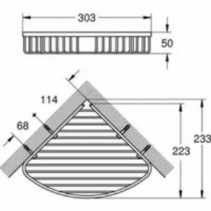 Полочка-решетка угловая GROHE BauCosmopolitan, L-Size, хром (40663001) Полочка-решетка угловая GROHE BauCosmopolitan, L-Size, хром (40663001)