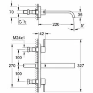 Внешняя часть смесителя для раковины GROHE Allure на 3 отверстия, вынос 220 мм, хром (20193000) Внешняя часть смесителя для раковины GROHE Allure на 3 отверстия, вынос 220 мм, хром (20193000)