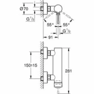 Смеситель для душа GROHE Essence, никель глянец (33636BE1) Смеситель для душа GROHE Essence, никель глянец (33636BE1)