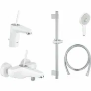Готовый комплект для ванной комнаты GROHE Eurodisc Joy, белая луна (NB0023)