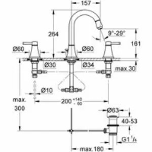 Смеситель для раковины GROHE Grandera на 3 отверстия, M-size, хром (20389000) Смеситель для раковины GROHE Grandera на 3 отверстия, M-size, хром (20389000)