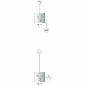 Внешняя часть термостата для душа GROHE Grohtherm SmartControl на 2 потребителя, хром (29124000) Внешняя часть термостата для душа GROHE Grohtherm SmartControl на 2 потребителя, хром (29124000)