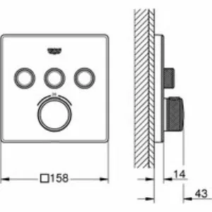 Внешняя часть термостата для душа GROHE Grohtherm SmartControl на 3 потребителя, белая луна (29157LS0) Внешняя часть термостата для душа GROHE Grohtherm SmartControl на 3 потребителя, белая луна (29157LS0)